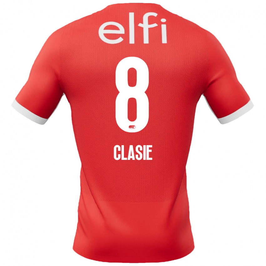 Gyermek Jordy Clasie #8 Piros Fehér Hazai Jersey 2024/25 Mez Póló Ing