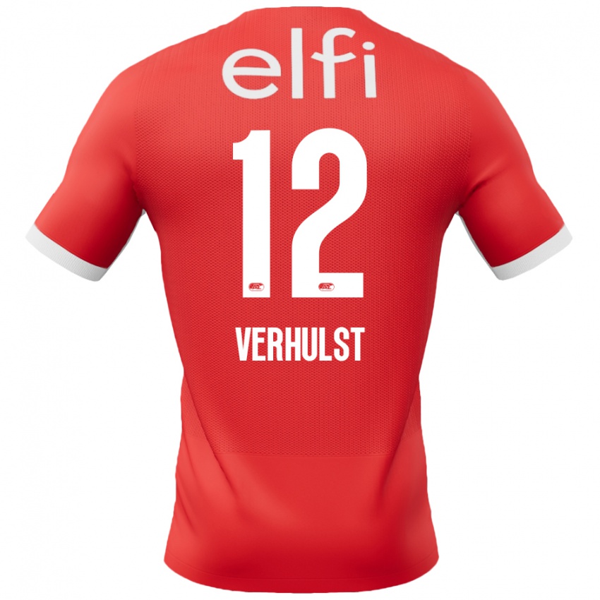 Gyermek Hobie Verhulst #12 Piros Fehér Hazai Jersey 2024/25 Mez Póló Ing