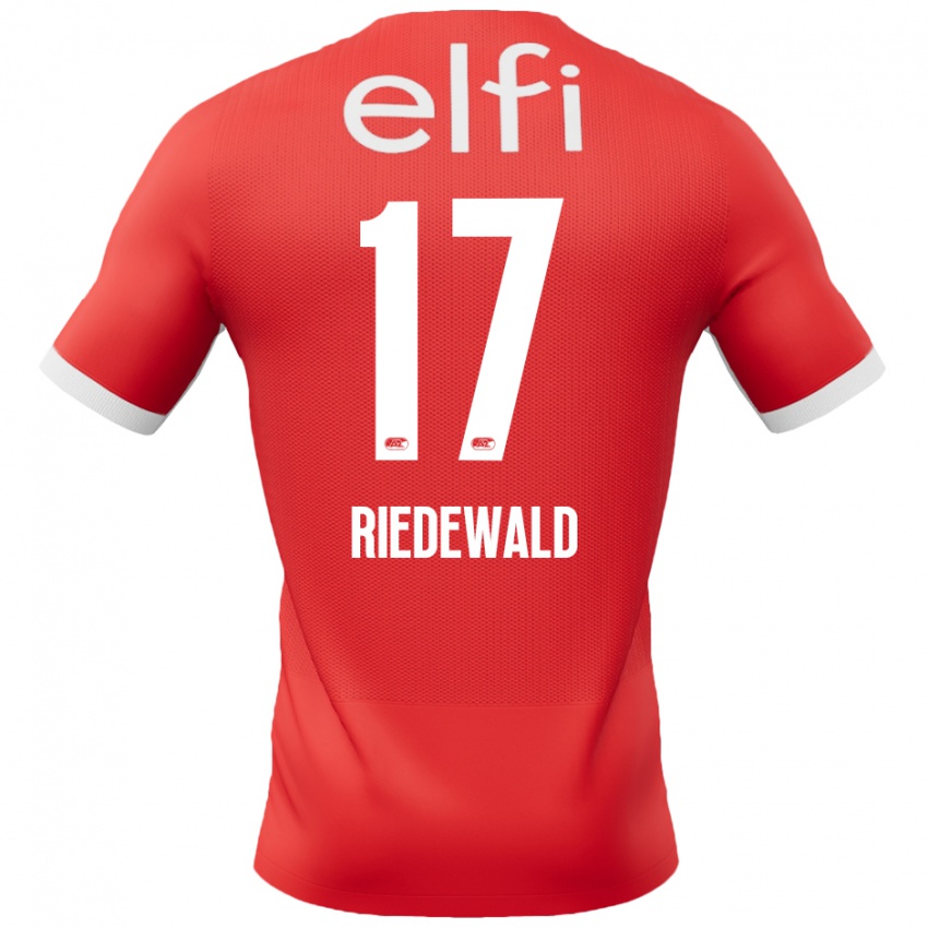 Gyermek Kenzo Riedewald #17 Piros Fehér Hazai Jersey 2024/25 Mez Póló Ing