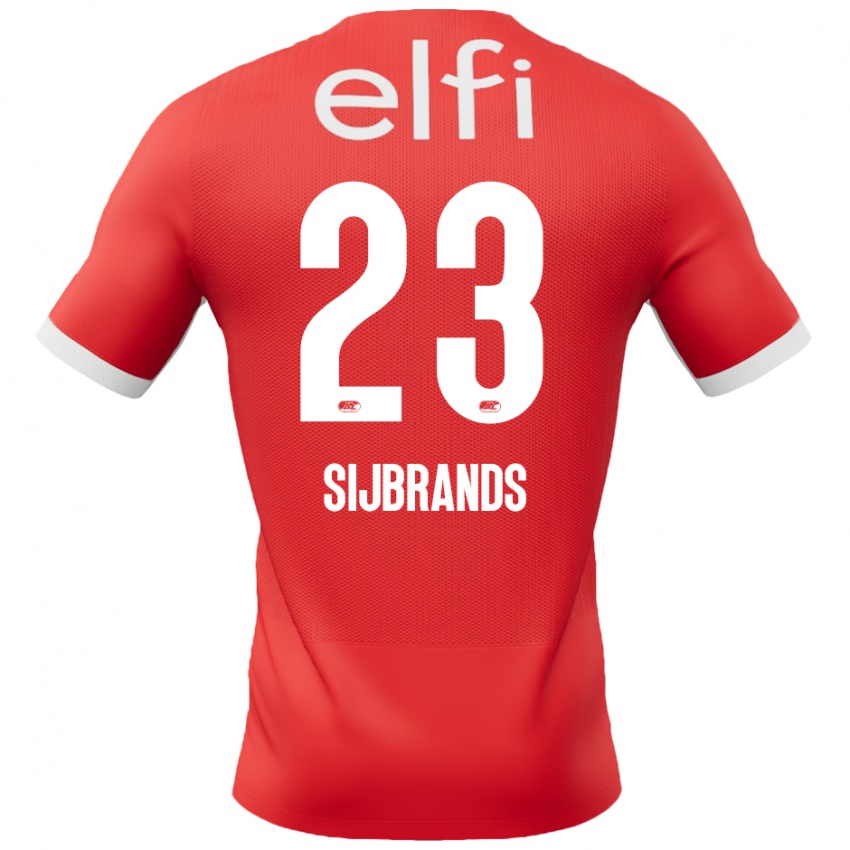 Gyermek Julian Sijbrands #23 Piros Fehér Hazai Jersey 2024/25 Mez Póló Ing