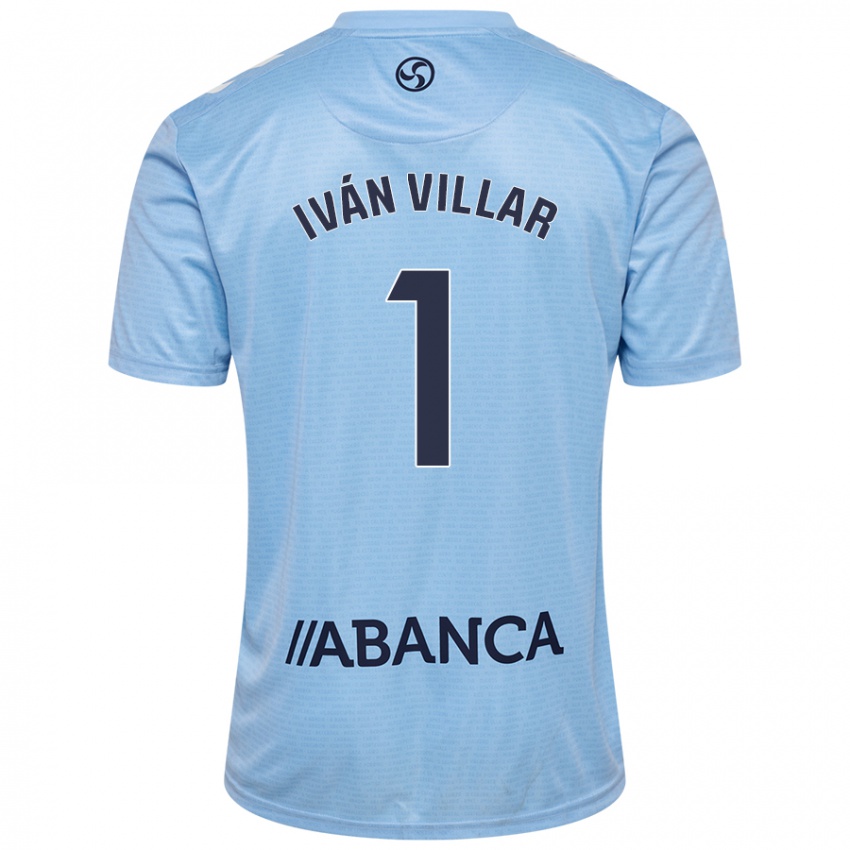 Gyermek Iván Villar #1 Ég Kék Hazai Jersey 2024/25 Mez Póló Ing