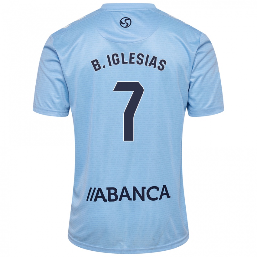 Gyermek Borja Iglesias #7 Ég Kék Hazai Jersey 2024/25 Mez Póló Ing