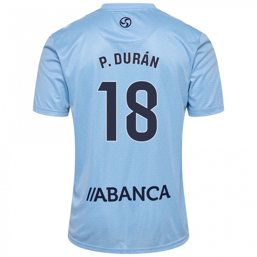 Gyermek Pablo Durán #18 Ég Kék Hazai Jersey 2024/25 Mez Póló Ing