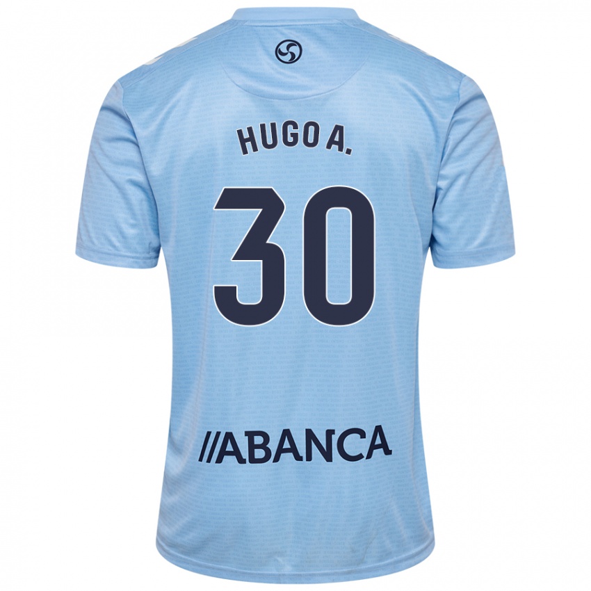 Gyermek Hugo Álvarez #30 Ég Kék Hazai Jersey 2024/25 Mez Póló Ing