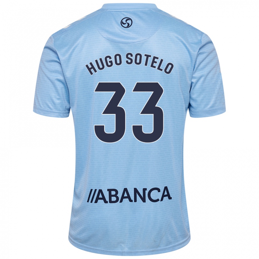 Gyermek Hugo Sotelo #33 Ég Kék Hazai Jersey 2024/25 Mez Póló Ing