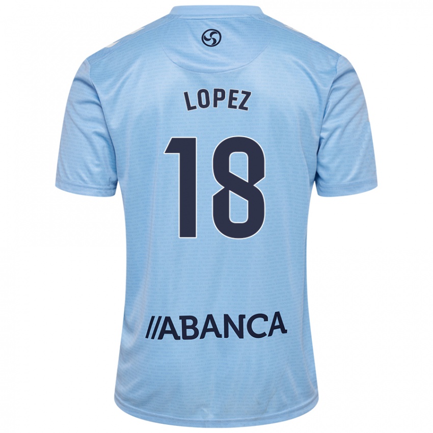 Gyermek Joel López #18 Ég Kék Hazai Jersey 2024/25 Mez Póló Ing