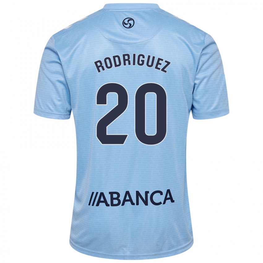 Gyermek Javi Rodríguez #20 Ég Kék Hazai Jersey 2024/25 Mez Póló Ing