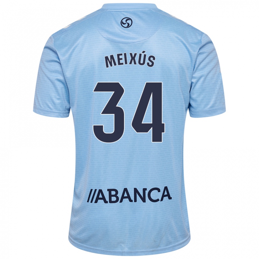 Gyermek Pablo Meixús #34 Ég Kék Hazai Jersey 2024/25 Mez Póló Ing