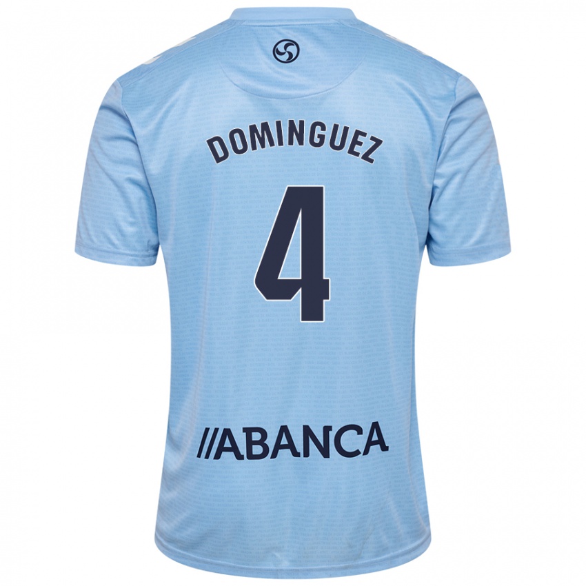 Gyermek Javi Domínguez #4 Ég Kék Hazai Jersey 2024/25 Mez Póló Ing