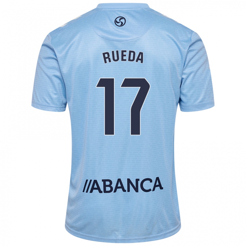 Gyermek Javi Rueda #17 Ég Kék Hazai Jersey 2024/25 Mez Póló Ing