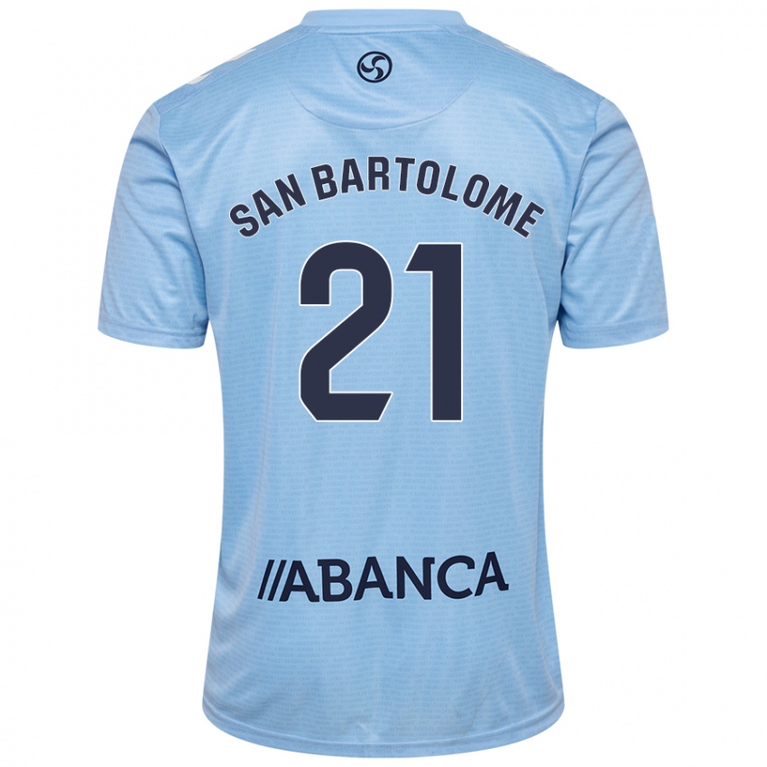 Gyermek Víctor San Bartolomé #21 Ég Kék Hazai Jersey 2024/25 Mez Póló Ing