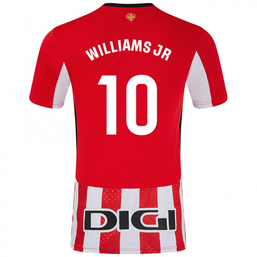 Gyermek Nico Williams #10 Piros Fehér Hazai Jersey 2024/25 Mez Póló Ing