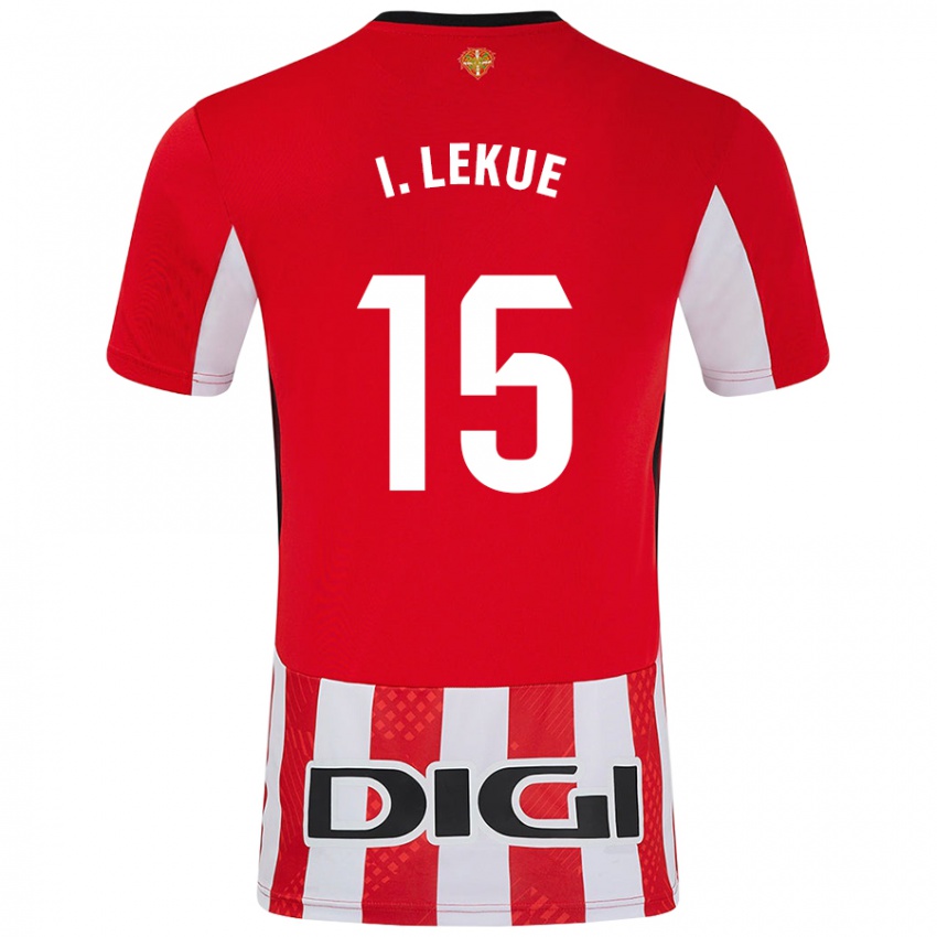 Gyermek Iñigo Lekue #15 Piros Fehér Hazai Jersey 2024/25 Mez Póló Ing