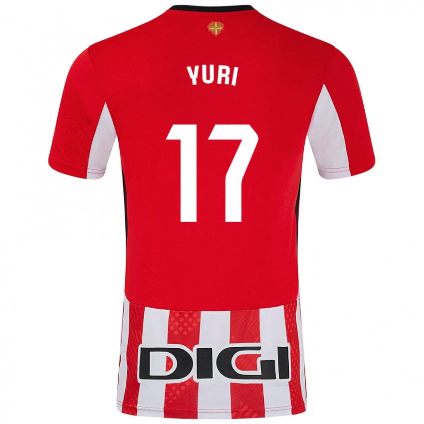 Gyermek Yuri Berchiche #17 Piros Fehér Hazai Jersey 2024/25 Mez Póló Ing