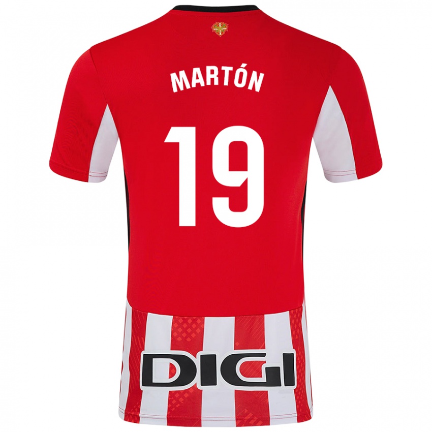 Gyermek Javier Martón #19 Piros Fehér Hazai Jersey 2024/25 Mez Póló Ing