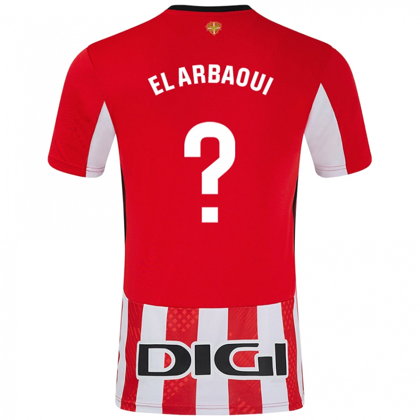 Gyermek Ilyas El Arbaoui #0 Piros Fehér Hazai Jersey 2024/25 Mez Póló Ing