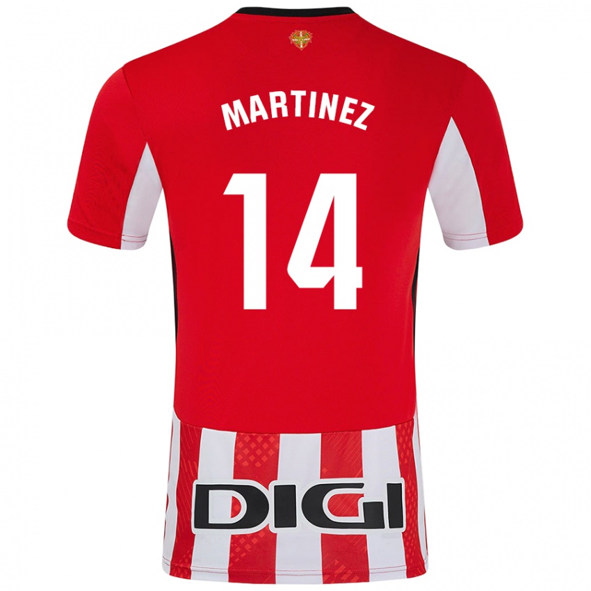 Gyermek Pablo Martínez #14 Piros Fehér Hazai Jersey 2024/25 Mez Póló Ing