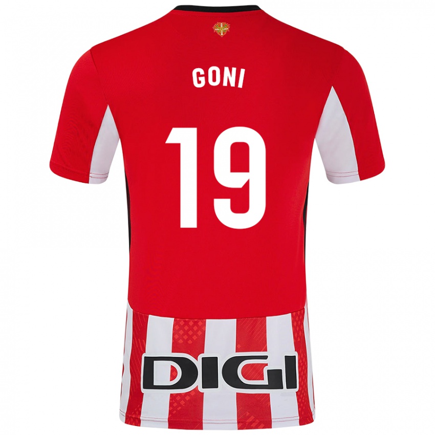 Gyermek Marcos Goñi #19 Piros Fehér Hazai Jersey 2024/25 Mez Póló Ing