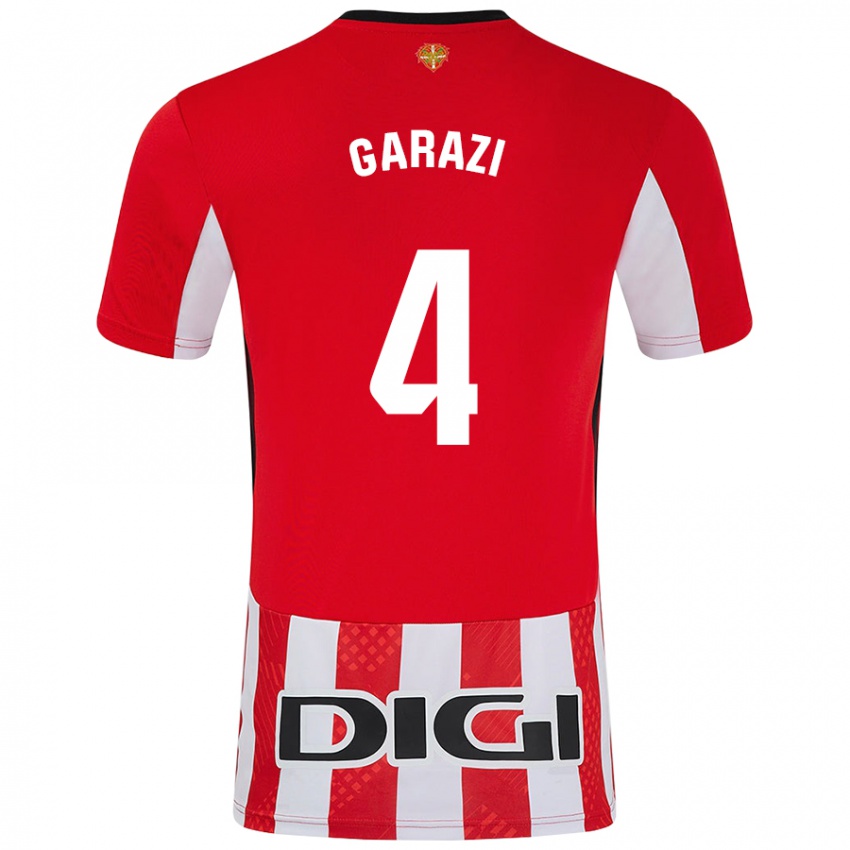 Gyermek Garazi #4 Piros Fehér Hazai Jersey 2024/25 Mez Póló Ing