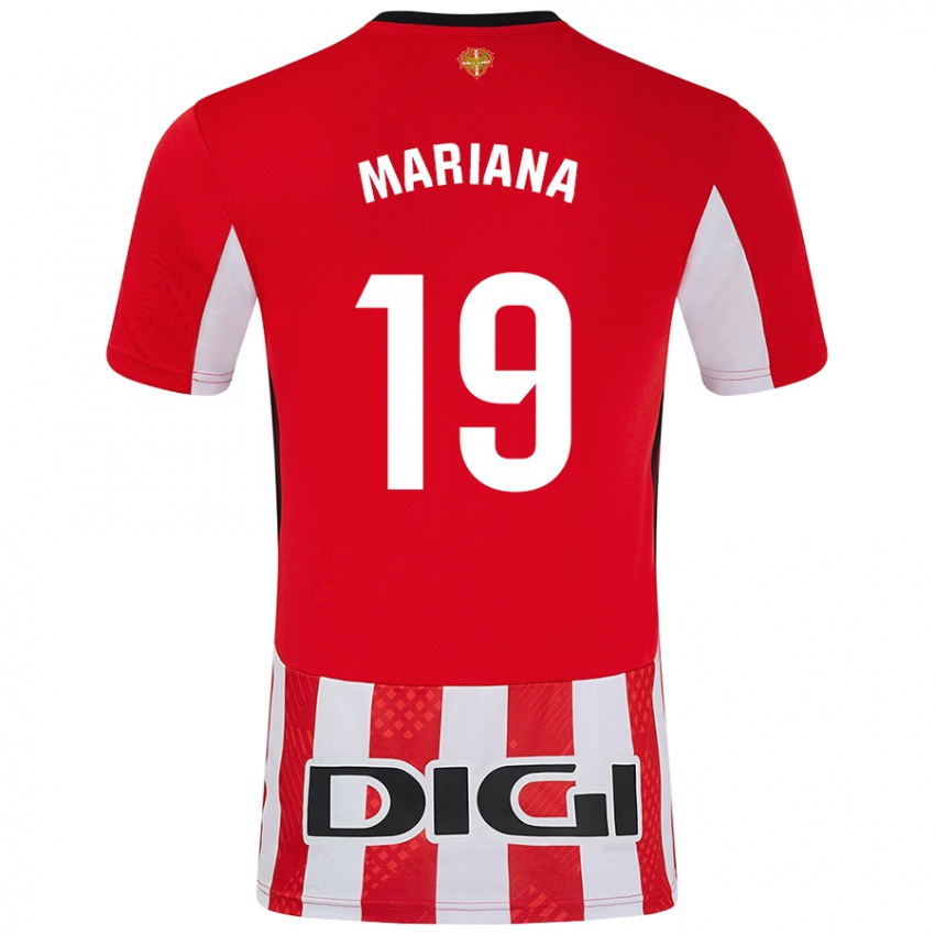 Gyermek Mariana #19 Piros Fehér Hazai Jersey 2024/25 Mez Póló Ing