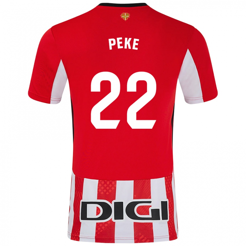 Gyermek Ainize Barea Nuñez #22 Piros Fehér Hazai Jersey 2024/25 Mez Póló Ing