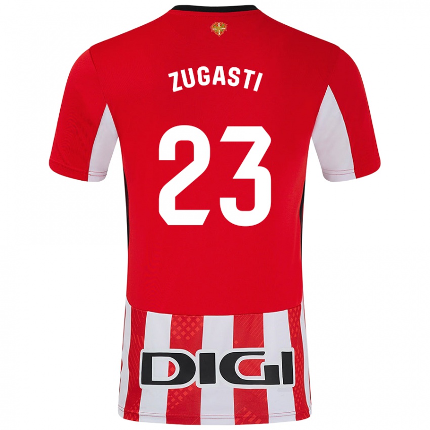 Gyermek Patricia Zugasti Oses #23 Piros Fehér Hazai Jersey 2024/25 Mez Póló Ing