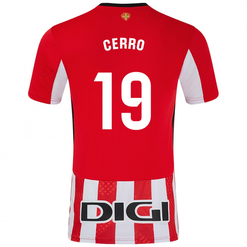 Gyermek Mariana Cerro Galán #19 Piros Fehér Hazai Jersey 2024/25 Mez Póló Ing