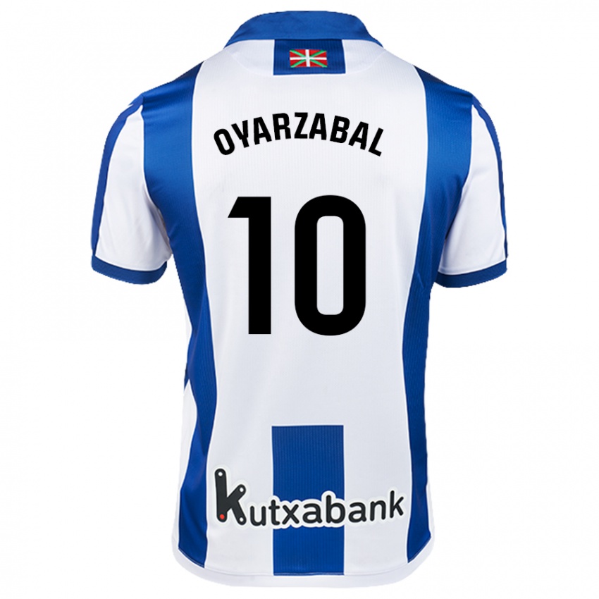 Gyermek Mikel Oyarzabal #10 Fehér Kék Hazai Jersey 2024/25 Mez Póló Ing