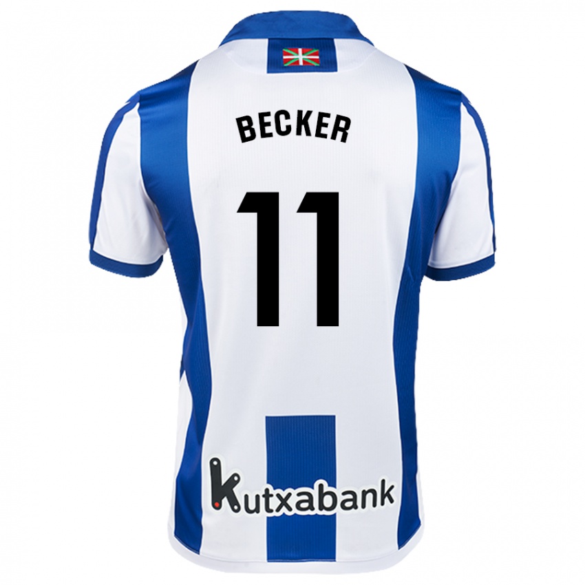 Gyermek Sheraldo Becker #11 Fehér Kék Hazai Jersey 2024/25 Mez Póló Ing