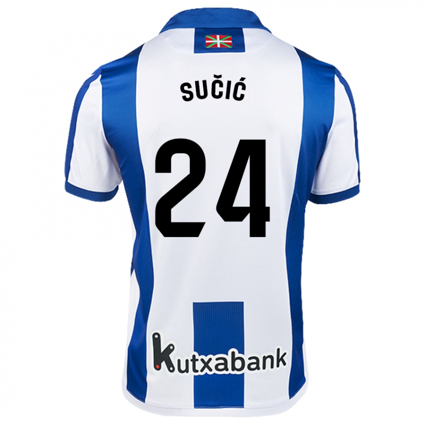 Gyermek Luka Sucic #24 Fehér Kék Hazai Jersey 2024/25 Mez Póló Ing