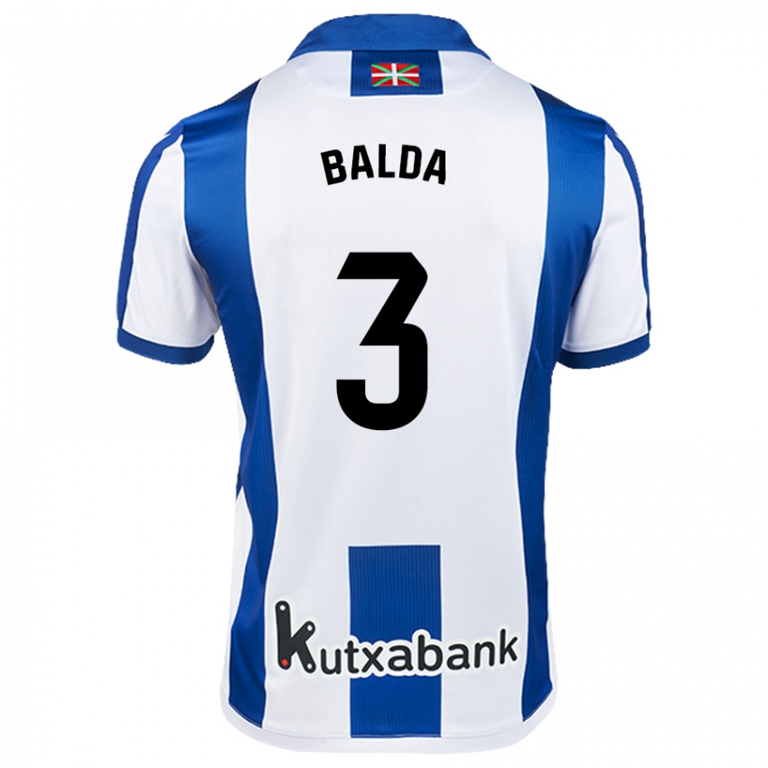 Gyermek Jon Balda #3 Fehér Kék Hazai Jersey 2024/25 Mez Póló Ing