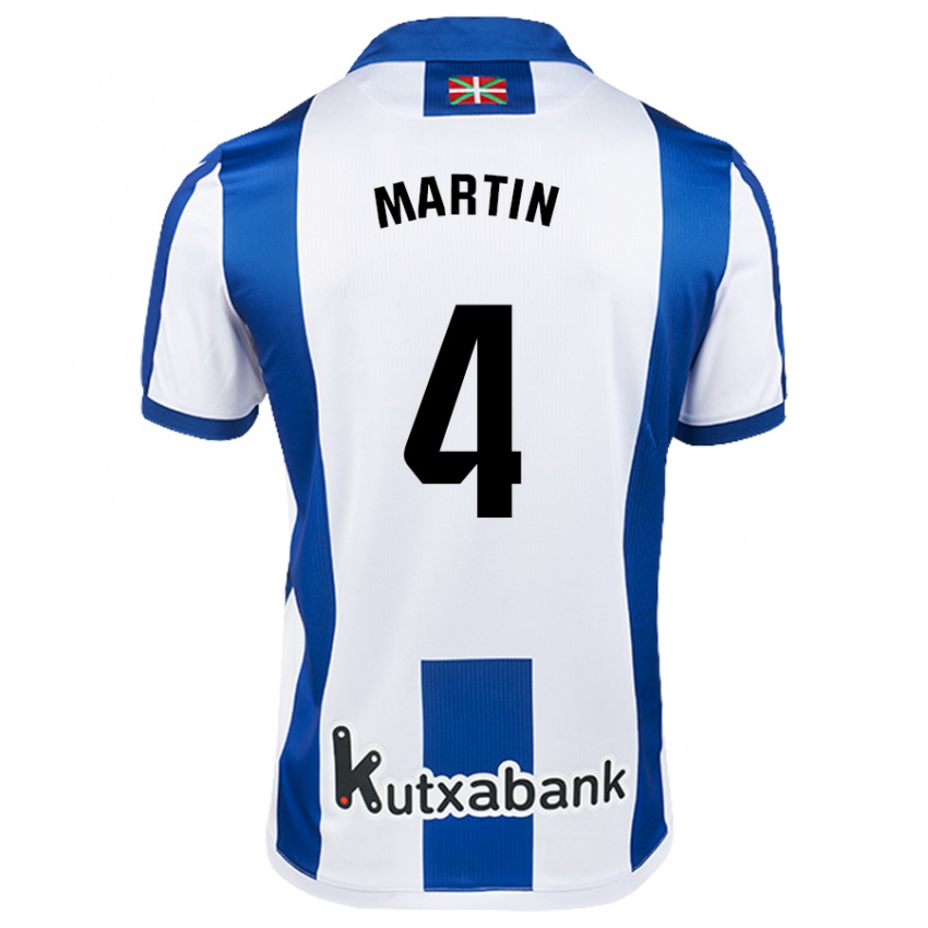 Gyermek Jon Martín #4 Fehér Kék Hazai Jersey 2024/25 Mez Póló Ing