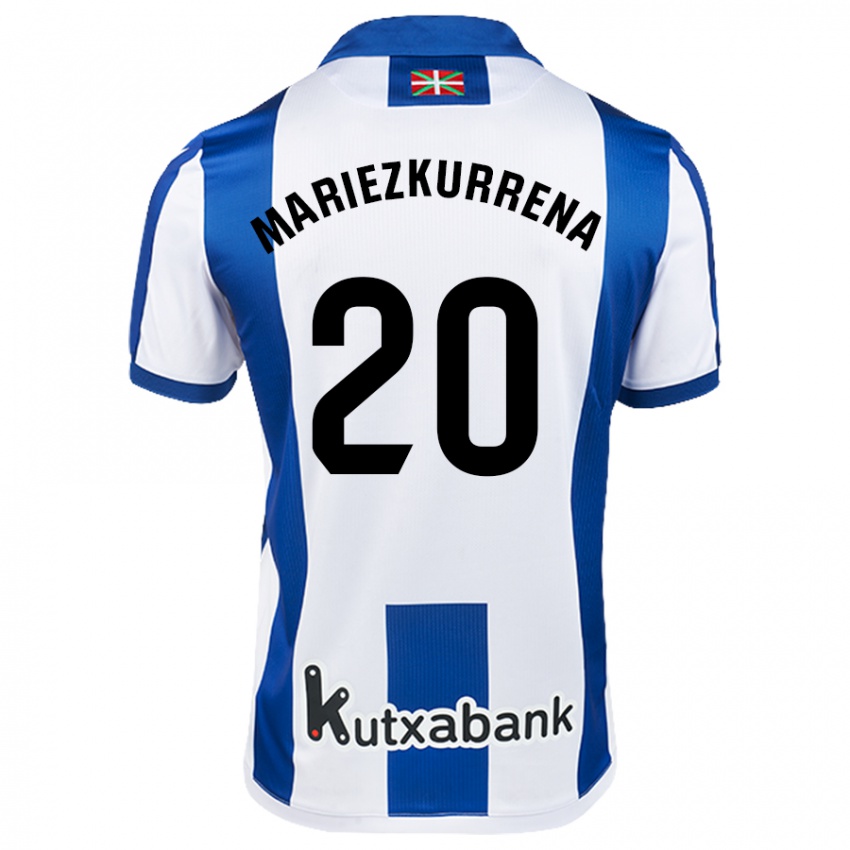 Gyermek Arkaitz Mariezkurrena #20 Fehér Kék Hazai Jersey 2024/25 Mez Póló Ing