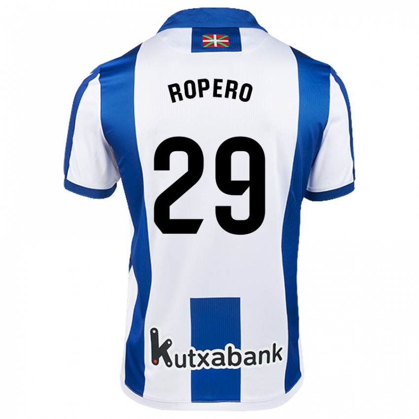 Gyermek Iker Ropero #29 Fehér Kék Hazai Jersey 2024/25 Mez Póló Ing