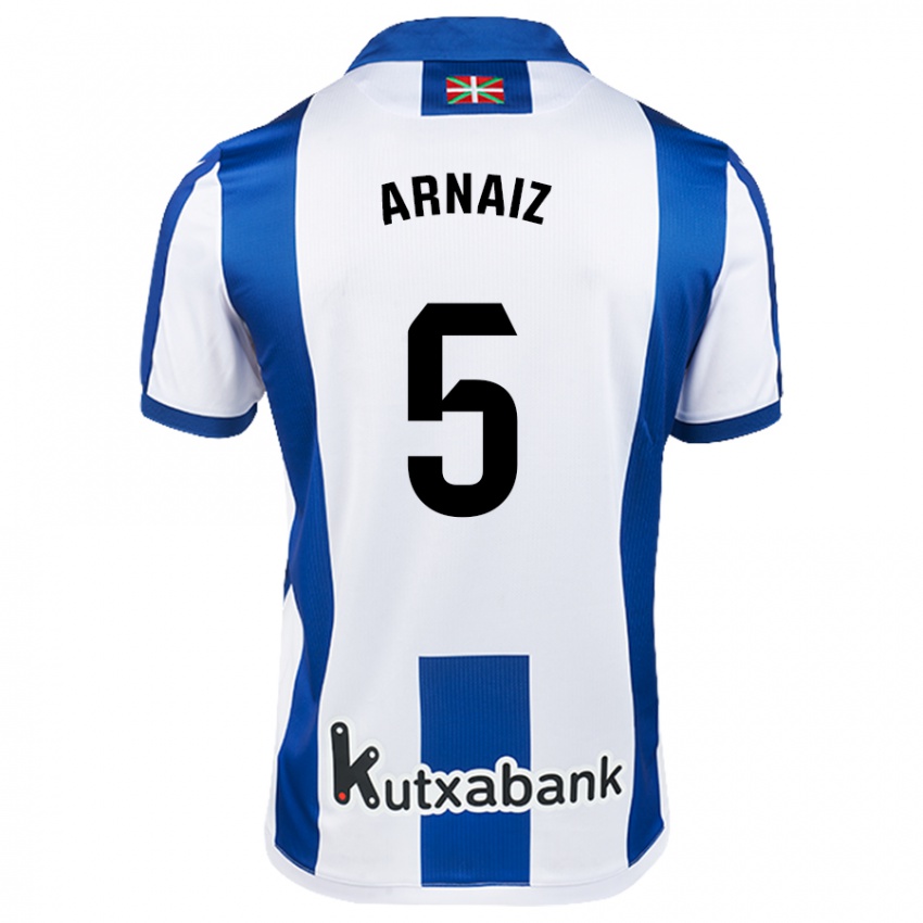 Gyermek Iris Arnaiz #5 Fehér Kék Hazai Jersey 2024/25 Mez Póló Ing