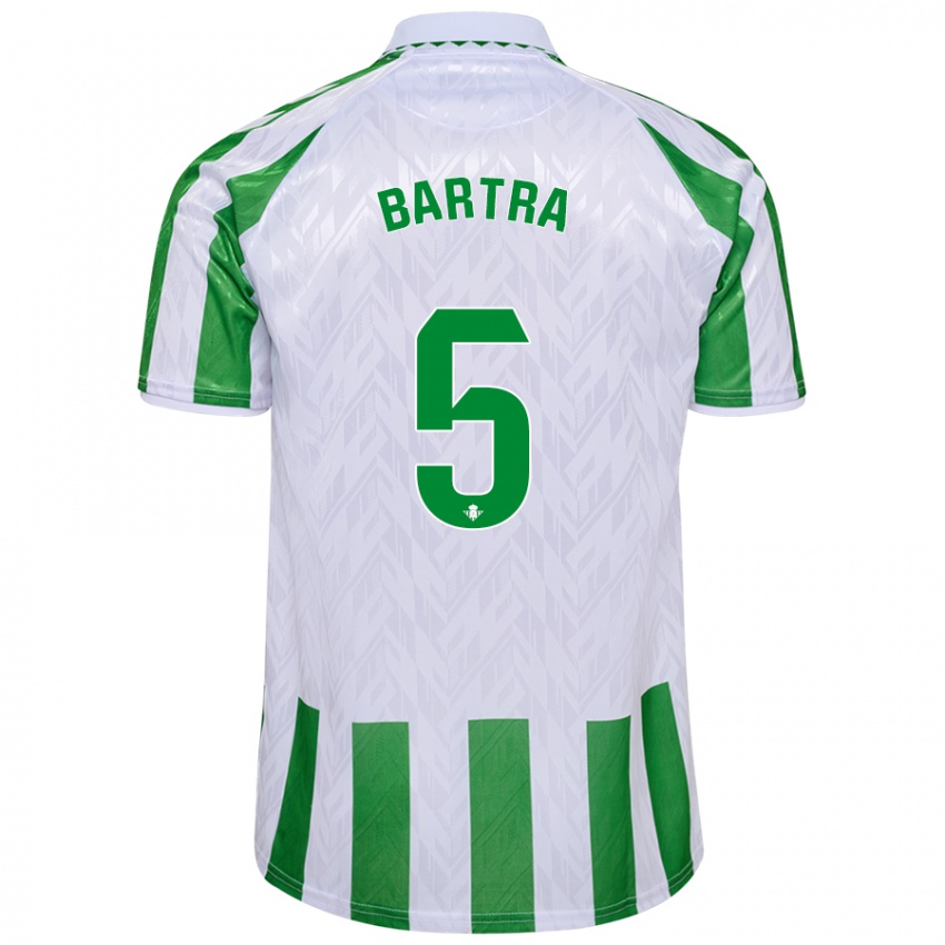 Gyermek Marc Bartra #5 Zöld Fehér Csíkok Hazai Jersey 2024/25 Mez Póló Ing