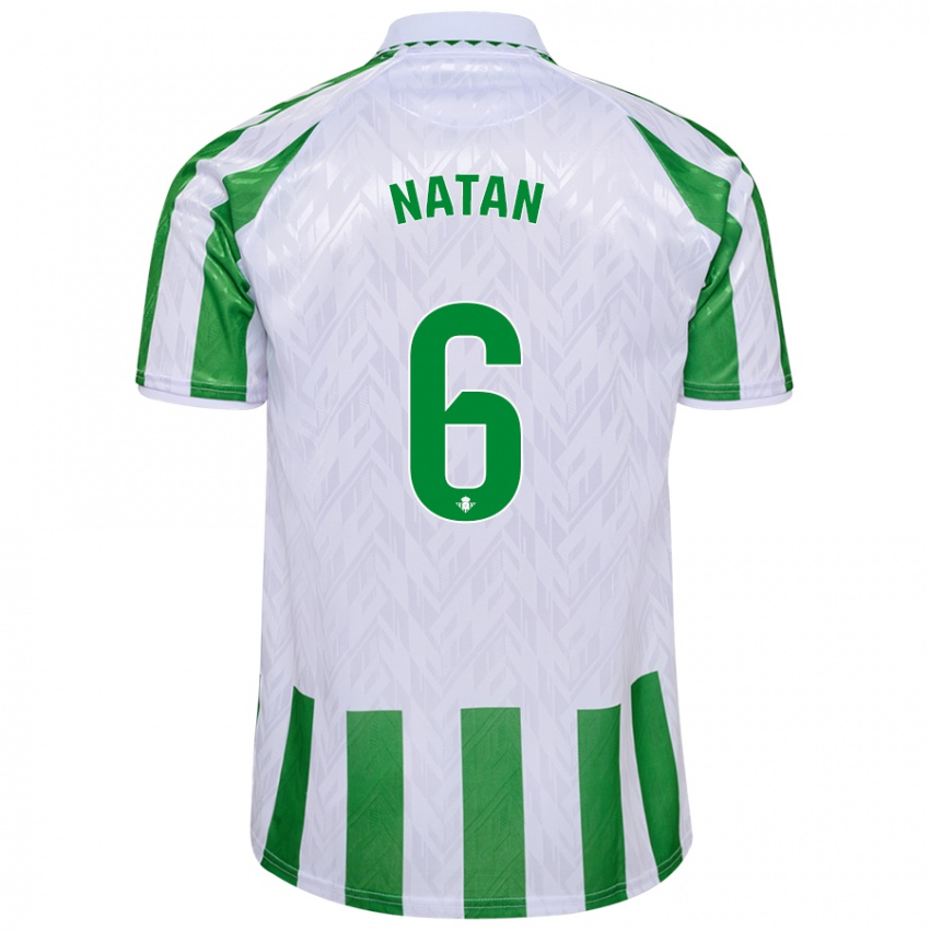 Gyermek Natan #6 Zöld Fehér Csíkok Hazai Jersey 2024/25 Mez Póló Ing