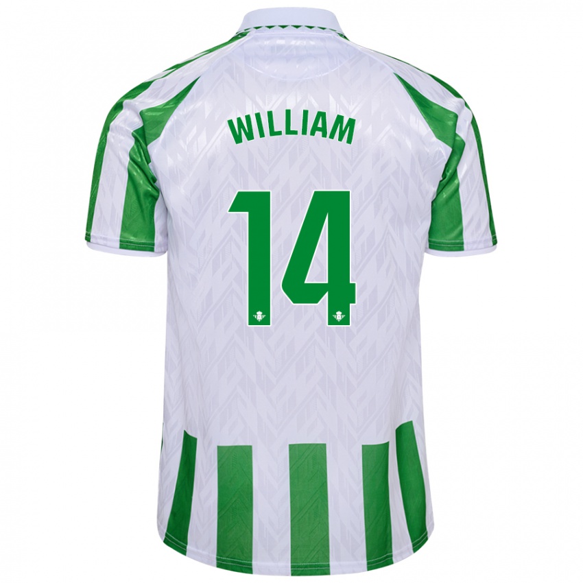 Gyermek William Carvalho #14 Zöld Fehér Csíkok Hazai Jersey 2024/25 Mez Póló Ing