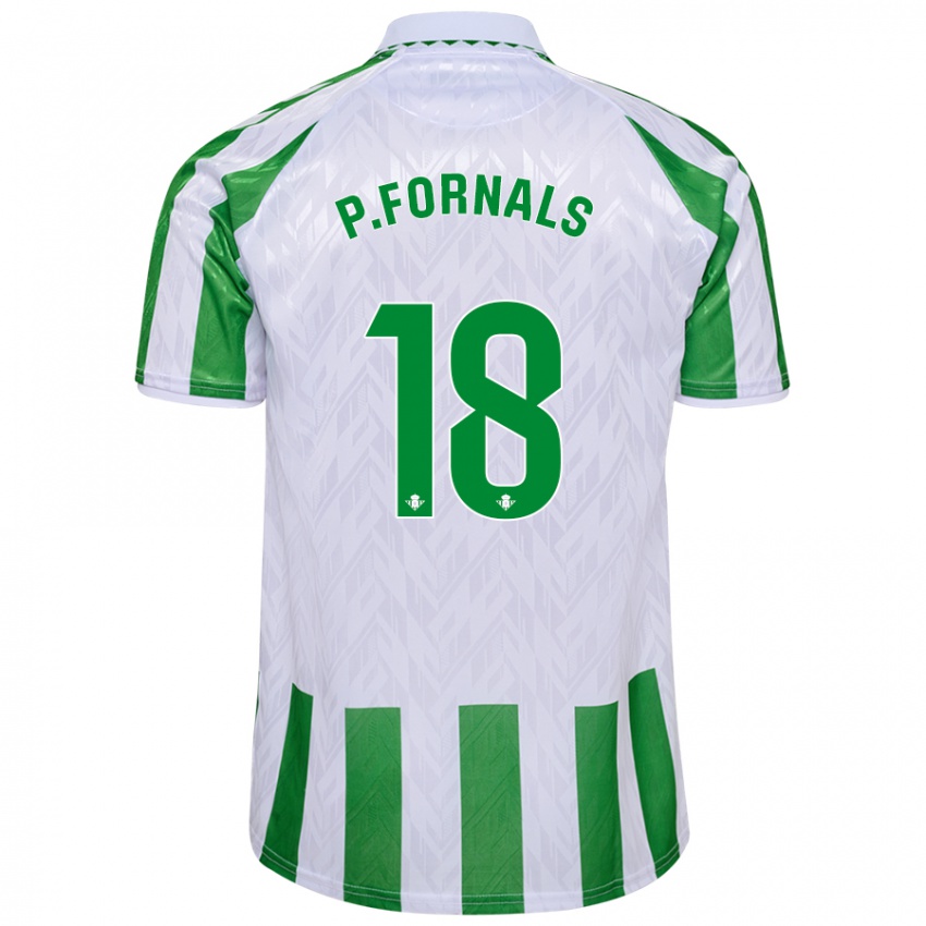 Gyermek Pablo Fornals #18 Zöld Fehér Csíkok Hazai Jersey 2024/25 Mez Póló Ing