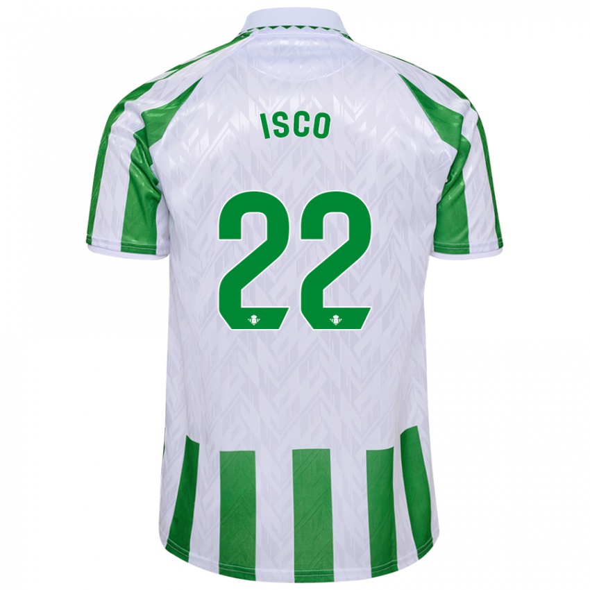 Gyermek Isco #22 Zöld Fehér Csíkok Hazai Jersey 2024/25 Mez Póló Ing