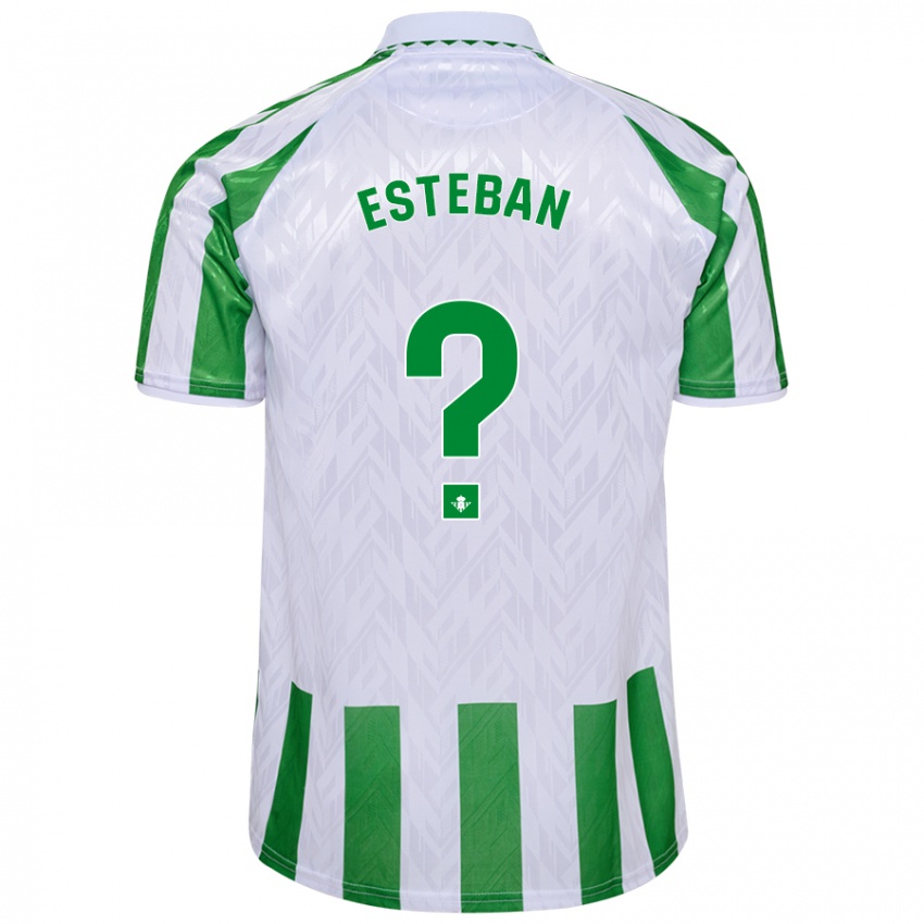 Gyermek Paco Esteban #0 Zöld Fehér Csíkok Hazai Jersey 2024/25 Mez Póló Ing