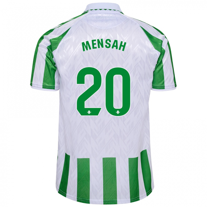 Gyermek Mawuli Mensah #20 Zöld Fehér Csíkok Hazai Jersey 2024/25 Mez Póló Ing