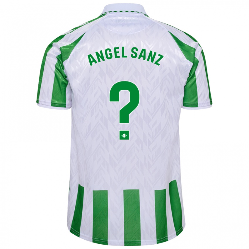 Gyermek Miguel Ángel Sanz #0 Zöld Fehér Csíkok Hazai Jersey 2024/25 Mez Póló Ing