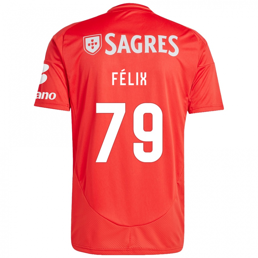 Gyermek Hugo Félix #79 Piros Fehér Hazai Jersey 2024/25 Mez Póló Ing