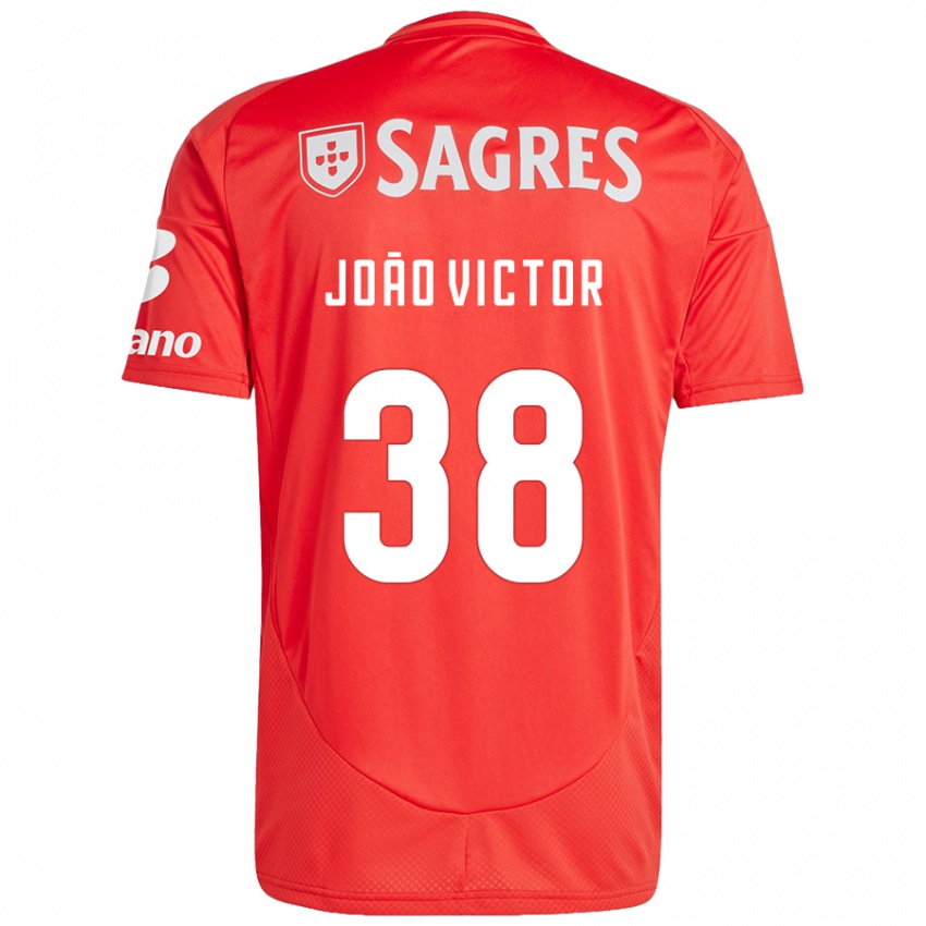 Gyermek Joao Victor #38 Piros Fehér Hazai Jersey 2024/25 Mez Póló Ing