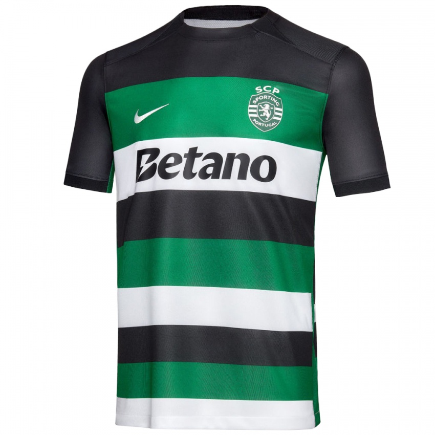 Gyermek Sebastián Coates #4 Fekete Fehér Zöld Hazai Jersey 2024/25 Mez Póló Ing