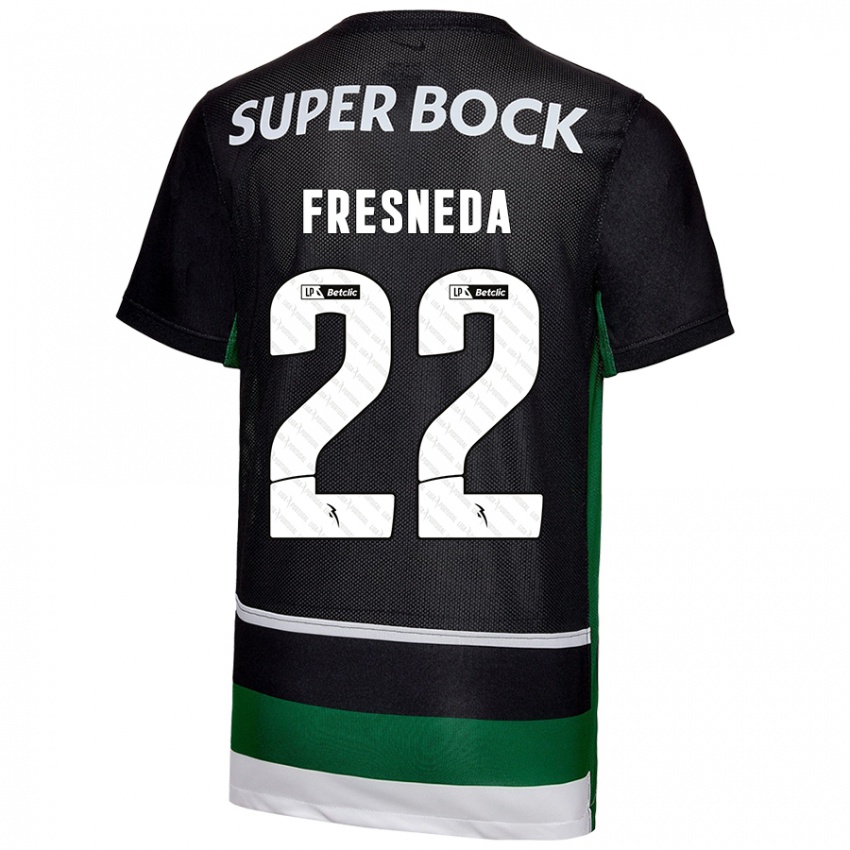 Gyermek Iván Fresneda #22 Fekete Fehér Zöld Hazai Jersey 2024/25 Mez Póló Ing