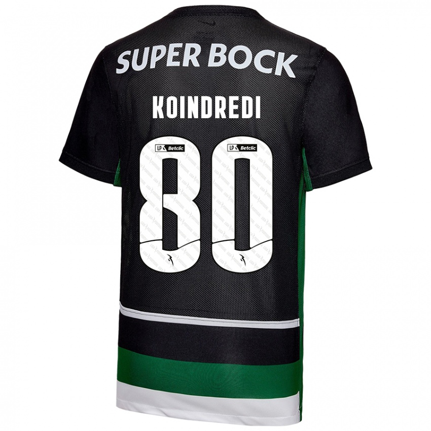 Gyermek Koba Koindredi #80 Fekete Fehér Zöld Hazai Jersey 2024/25 Mez Póló Ing