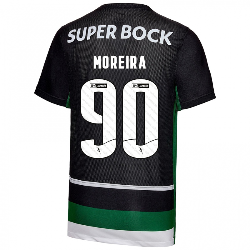 Gyermek Afonso Moreira #90 Fekete Fehér Zöld Hazai Jersey 2024/25 Mez Póló Ing