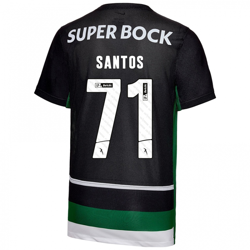 Gyermek Denilson Santos #71 Fekete Fehér Zöld Hazai Jersey 2024/25 Mez Póló Ing